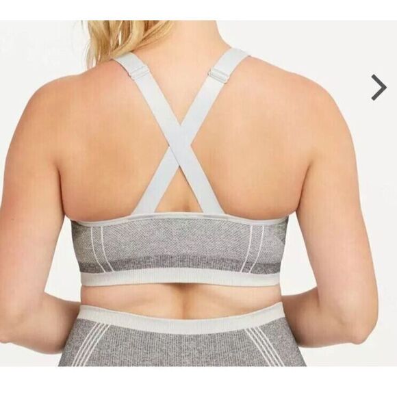 Spanx 50284R Women's Sz Small Spacedye Cloudy Gray Seamless Sculpt Sports Bra - Picture 2 of 7